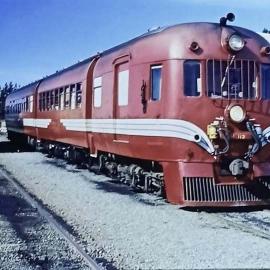  Railcar leaving Springfield for Greymouth.1978.
