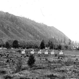 Gold miners' huts at Murchison.ca.	 1920-1929.