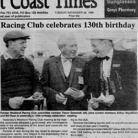 Westland Racing Club would be 160 this year - West Coast Times article and photo of former committee member Trevor Growcott