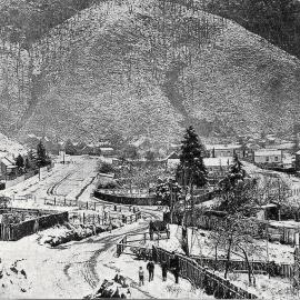 A late snowfall at Black's Point, near Reefton,1913.