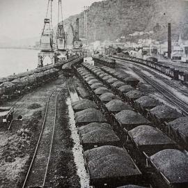 Coal Wagons on Greymouth wharf, 1950s