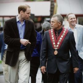 Prince William, Mayor Tony Kokshoorn and Prime Minister John Key.