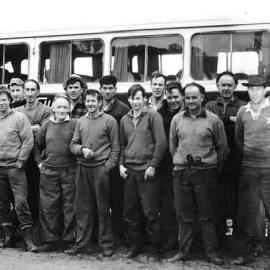 Fletchers mill workers, Karamea. Late 1960.
