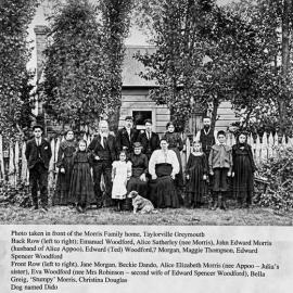 Morris ancestors taken in Taylorville  - outside the Morris family home in Nile Street ca.1900-1905.