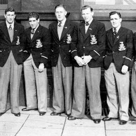 West Coast Kiwis outside the Wigan Townhall 1948.