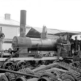 Davidsons patent sprocket & chain gear locomotive, Hokitika.