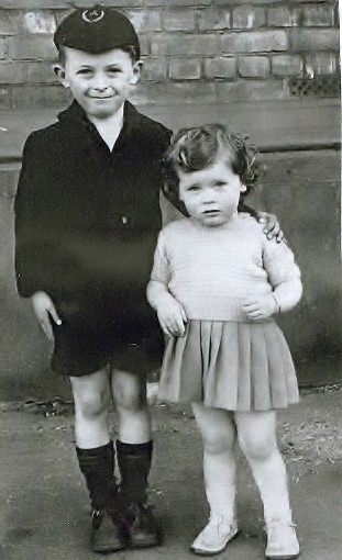 In school uniform with my sister Mary