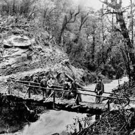 Packhorse Bridge, Coal Creek railway extension,1909.