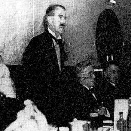 Bert Mercer speaking at a reception in Hokitika, 1941.